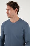 Pamuklu Bisiklet Yaka Normal Kalıp Basic Erkek Sweat 5905073 KOYU GRİ