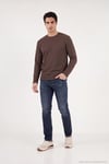 Pamuklu Bisiklet Yaka Normal Kalıp Basic Erkek Sweat 5905073 KAHVE