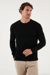 Pamuklu Bisiklet Yaka Normal Kalıp Basic Erkek Sweat 5905073 SİYAH