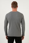 Pamuklu Bisiklet Yaka Normal Kalıp Basic Erkek Sweat 5905073 AÇIK HAKİ