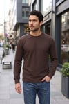 Pamuklu Bisiklet Yaka Normal Kalıp Basic Erkek Sweat 5905073 KAHVE