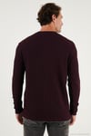 Pamuklu Bisiklet Yaka Normal Kalıp Basic Erkek Sweat 5905073 VİŞNE
