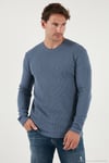 Pamuklu Bisiklet Yaka Normal Kalıp Basic Erkek Sweat 5905073 KOYU GRİ