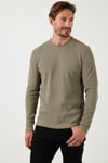 Pamuklu Bisiklet Yaka Normal Kalıp Basic Erkek Sweat 5905073 Vizon Yeşili