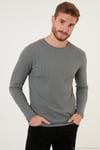 Pamuklu Bisiklet Yaka Normal Kalıp Basic 2'li Paket Erkek Sweat 5905073S2 Açık Haki-Lacivert