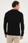 Pamuklu Bisiklet Yaka Normal Kalıp Basic Erkek Sweat 5905073 SİYAH