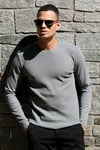 Pamuklu Bisiklet Yaka Normal Kalıp Basic Erkek Sweat 5905073 AÇIK HAKİ