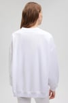 Pamuklu Bisiklet Yaka Oversize Fit Kadın Sweat 1S10121-620 BEYAZ