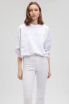 Pamuklu Bisiklet Yaka Oversize Fit Kadın Sweat 1S10121-620 BEYAZ