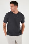 Pamuklu Bisiklet Yaka Regular Fit Basic Erkek T Shirt 5902759 ANTRASİT