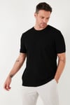 Pamuklu Bisiklet Yaka Regular Fit Basic Erkek T Shirt 5902759 SİYAH