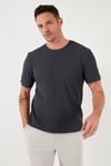 Pamuklu Bisiklet Yaka Regular Fit Basic Erkek T Shirt 5902759 ANTRASİT