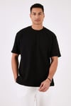 Pamuklu Bisiklet Yaka Regular Fit Basic Erkek T Shirt 5902731 SİYAH
