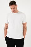 Pamuklu Bisiklet Yaka Regular Fit Basic Erkek T Shirt 5902759 EKRU