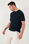 Pamuklu Bisiklet Yaka Regular Fit Basic Erkek T Shirt 5902759 İNDİGO