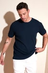 Pamuklu Bisiklet Yaka Regular Fit Basic Erkek T Shirt 5902759 İNDİGO