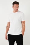 Pamuklu Bisiklet Yaka Regular Fit Basic Erkek T Shirt 5902759 EKRU