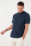 Pamuklu Bisiklet Yaka Regular Fit Basic Erkek T Shirt 5902767 İNDİGO