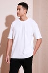 Pamuklu Bisiklet Yaka Regular Fit Basic Erkek T Shirt 5902731 EKRU