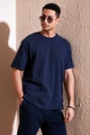 Pamuklu Bisiklet Yaka Regular Fit Basic Erkek T Shirt 5902731 İNDİGO