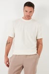 Pamuklu Bisiklet Yaka Regular Fit Basic Erkek T Shirt 5902767 EKRU