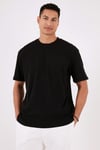 Pamuklu Bisiklet Yaka Regular Fit Basic Erkek T Shirt 5902731 SİYAH