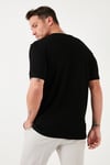 Pamuklu Bisiklet Yaka Regular Fit Basic Erkek T Shirt 5902759 SİYAH