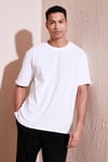 Pamuklu Bisiklet Yaka Regular Fit Basic Erkek T Shirt 5902731 EKRU