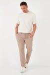 Pamuklu Bisiklet Yaka Regular Fit Basic Erkek T Shirt 5902767 EKRU