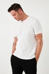 Pamuklu Bisiklet Yaka Regular Fit Basic Erkek T Shirt 5902759 EKRU