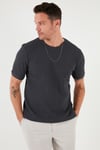 Pamuklu Bisiklet Yaka Regular Fit Basic Erkek T Shirt 5902759 ANTRASİT