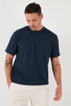Pamuklu Bisiklet Yaka Regular Fit Basic Erkek T Shirt 5902767 İNDİGO