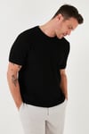 Pamuklu Bisiklet Yaka Regular Fit Basic Erkek T Shirt 5902759 SİYAH