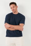 Pamuklu Bisiklet Yaka Regular Fit Basic Erkek T Shirt 5902767 İNDİGO
