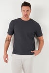 Pamuklu Bisiklet Yaka Regular Fit Basic Erkek T Shirt 5902759 ANTRASİT