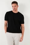 Pamuklu Bisiklet Yaka Regular Fit Basic Erkek T Shirt 5902759 SİYAH