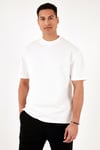 Pamuklu Bisiklet Yaka Relaxed Fit Basic Erkek T Shirt 5902610 EKRU