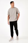 Pamuklu Bisiklet Yaka Relaxed Fit Basic Erkek T Shirt 5902610 KÜL
