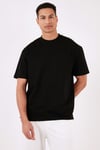 Pamuklu Bisiklet Yaka Relaxed Fit Basic Erkek T Shirt 5902610 SİYAH