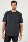 Pamuklu Bisiklet Yaka Relaxed Fit Basic Erkek T Shirt 5902610 ANTRASİT