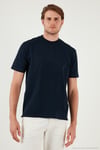 Pamuklu Bisiklet Yaka Relaxed Fit Basic Erkek T Shirt 5902610 İNDİGO