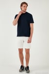 Pamuklu Bisiklet Yaka Relaxed Fit Basic Erkek T Shirt 5902610 İNDİGO
