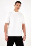 Pamuklu Bisiklet Yaka Relaxed Fit Basic Erkek T Shirt 5902610 EKRU