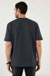 Pamuklu Bisiklet Yaka Relaxed Fit Basic Erkek T Shirt 5902610 ANTRASİT