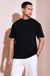 Pamuklu Bisiklet Yaka Relaxed Fit Basic Erkek T Shirt 5902610 SİYAH