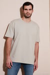 Pamuklu Bisiklet Yaka Relaxed Fit Basic Erkek T Shirt 5902610 Açık Taş