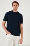 Pamuklu Bisiklet Yaka Relaxed Fit Basic Erkek T Shirt 5902610 İNDİGO