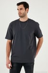 Pamuklu Bisiklet Yaka Relaxed Fit Basic Erkek T Shirt 5902610 ANTRASİT