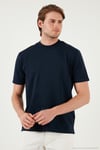 Pamuklu Bisiklet Yaka Relaxed Fit Basic Erkek T Shirt 5902610 İNDİGO