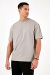 Pamuklu Bisiklet Yaka Relaxed Fit Basic Erkek T Shirt 5902610 KÜL